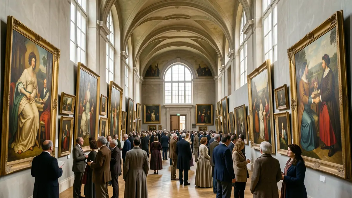Image d'une exposition d'art impressionniste à Liège, présentant des chefs-d'œuvre belges et français.
