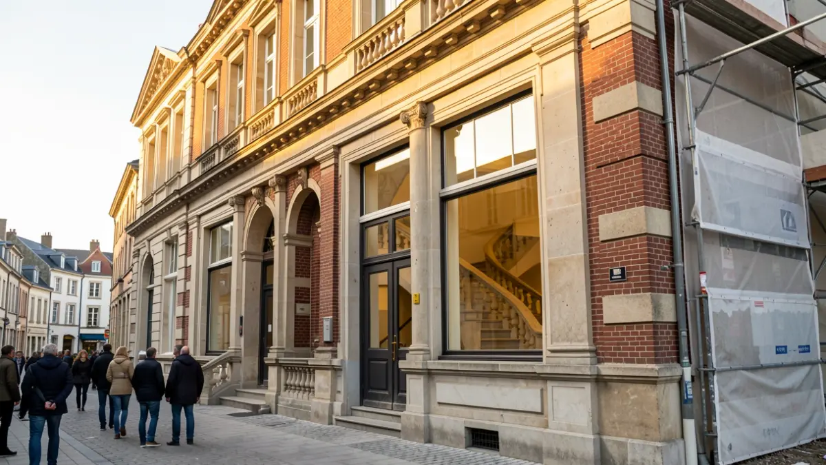 Façade de l'ancien Hôtel communal de Flémalle-Grande, rénové et inauguré le 6 octobre 2026.