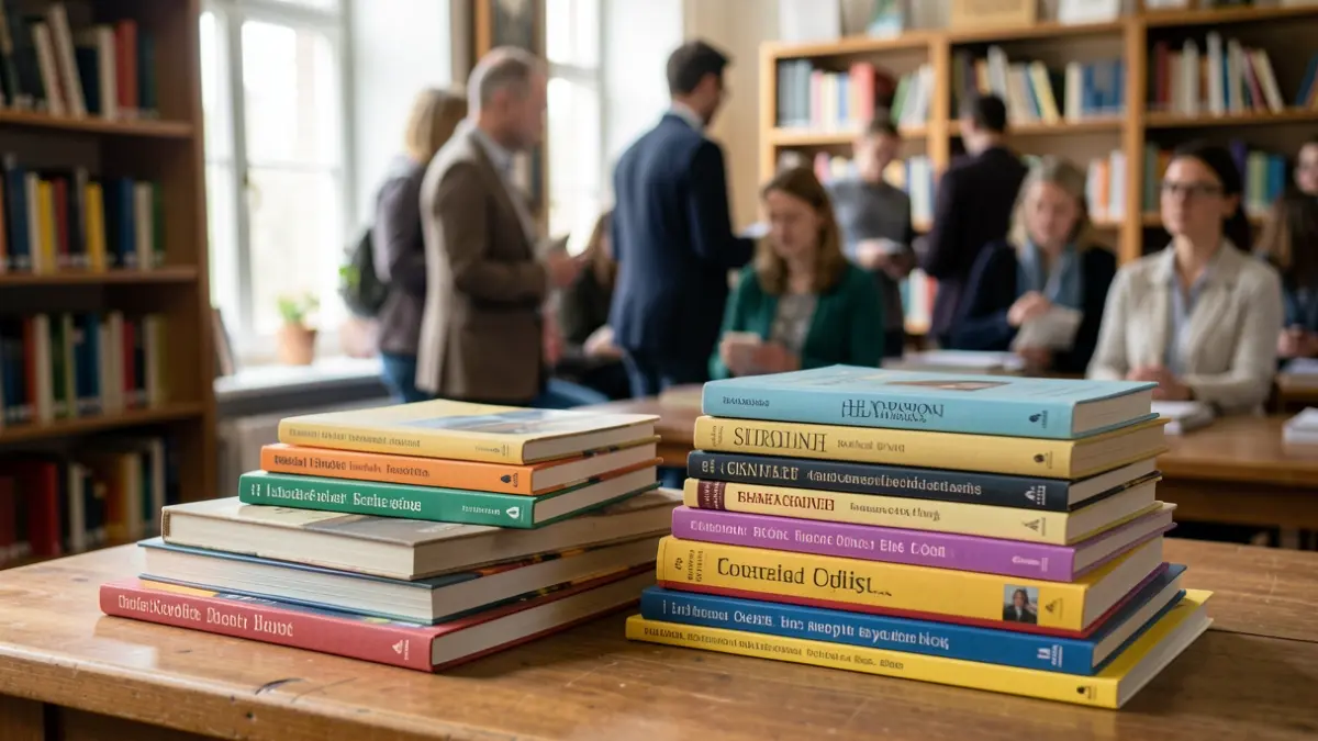 Image générique de ressources pédagogiques et de livres dans une médiathèque scolaire.