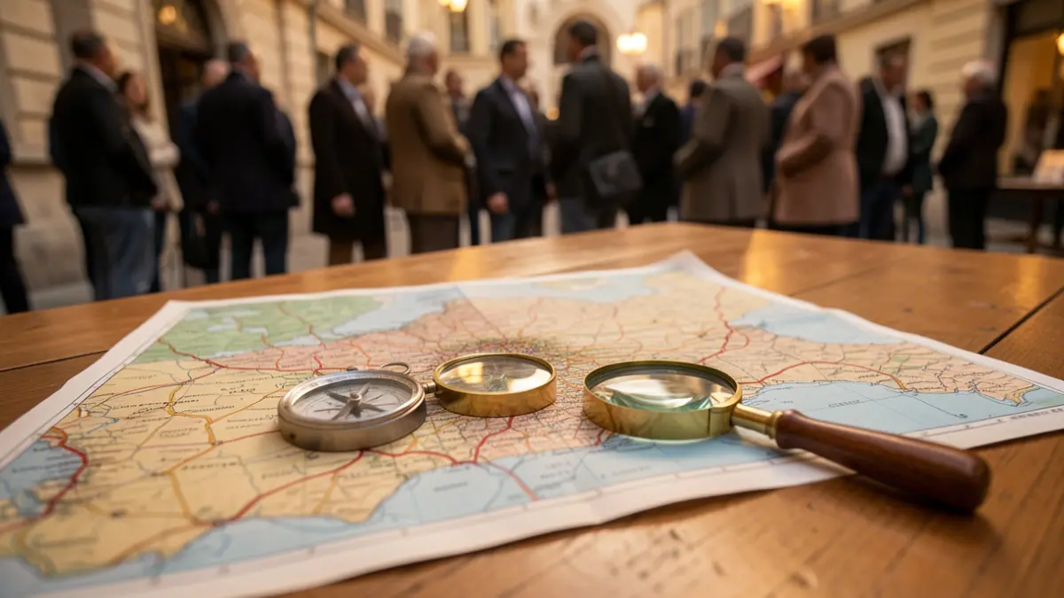 Image générique d'une carte en cours de création avec des outils d'exploration.