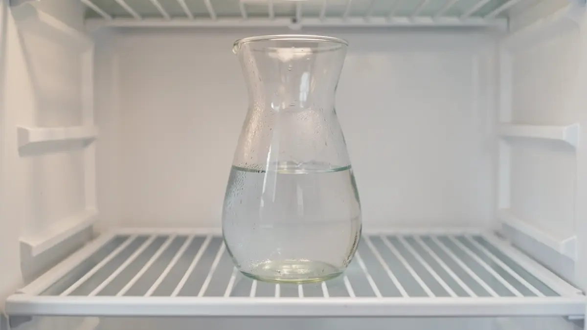 Image générique de une carafe d'eau dans un réfrigérateur.