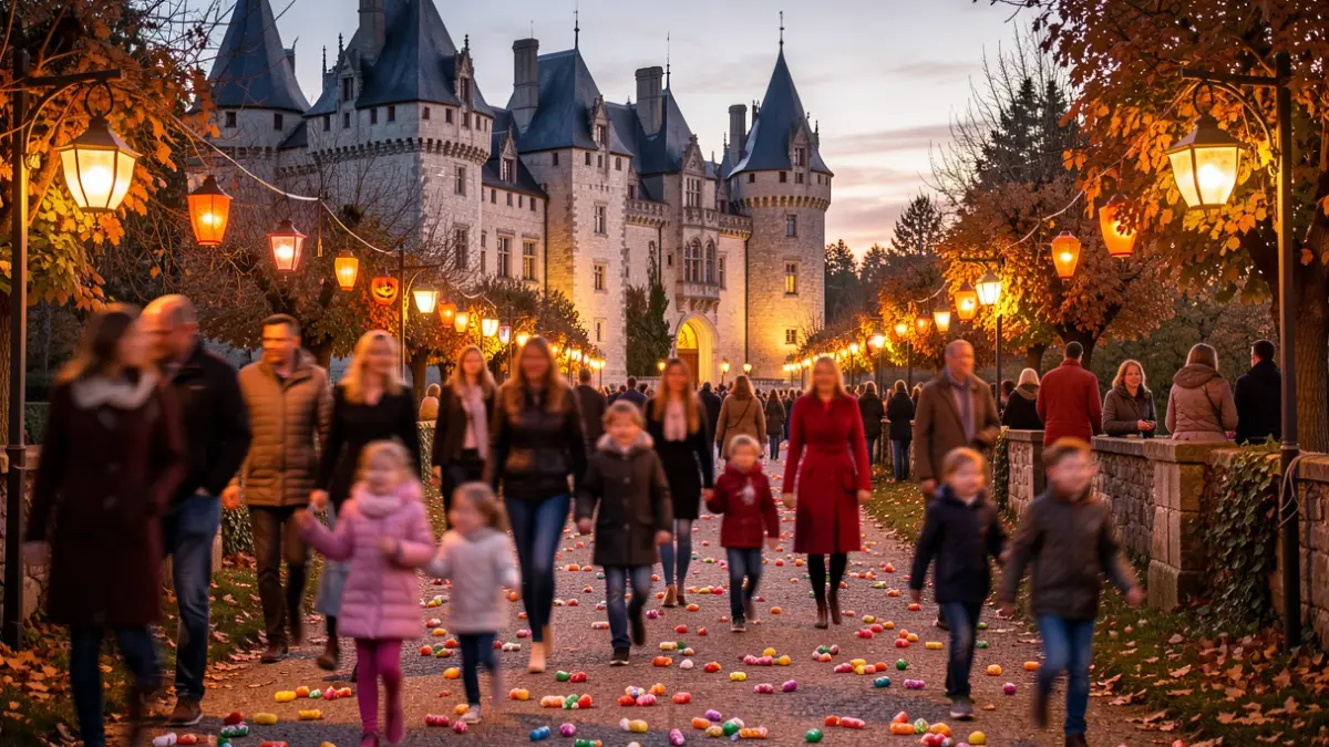 Image générique: avec des familles et des bonbons, dans le style du français de Belgique.