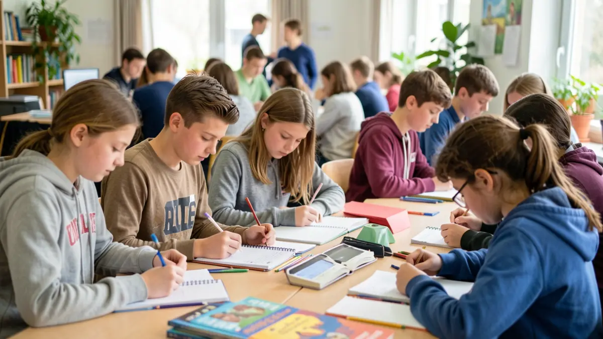 Des élèves du primaire et du secondaire participent à des cours de remise à niveau en mathématiques, français, anglais, néerlandais et sciences.