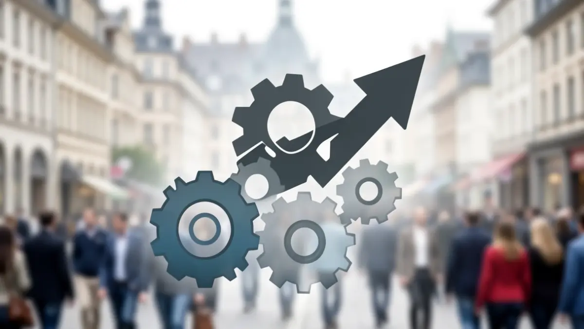 Image générique représentant la reprise d'entreprise et l'entrepreneuriat, avec des éléments symboliques de croissance et d'opportunité.