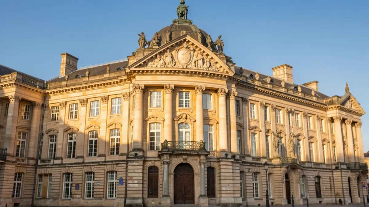Image générique: un bâtiment historique à l'architecture classique, baigné par la lumière chaude de l'après-midi.